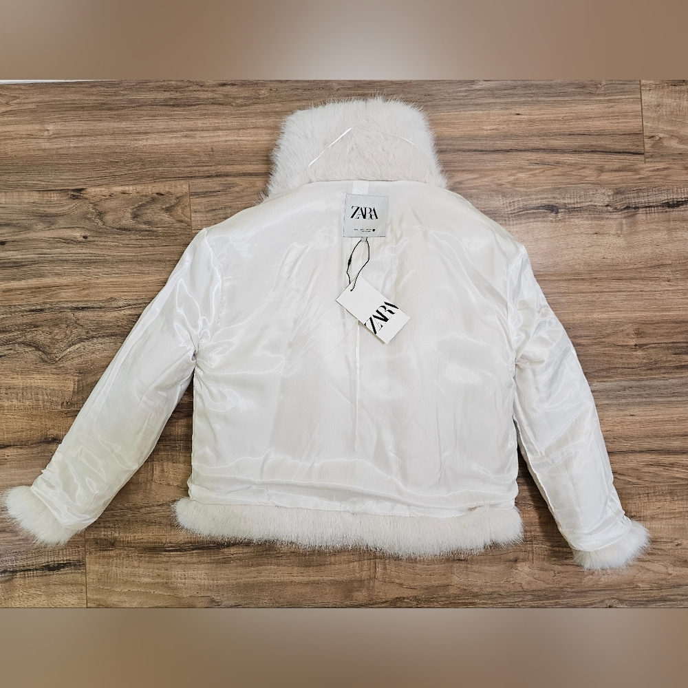 New Zara FAUX FUR JACKET ZW COLLECTION - Picture 10 of 13